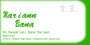 mariann bana business card